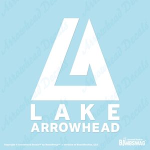 Lake Arrowhead decal with a modern "LA" Logo.