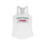 Twin Peaks Women's Racerback Tank Top with our Settled in 1850 Roman Numerals Design