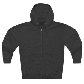 Lake Seven Premium Zipper Hoodie Front - Charcoal Heather