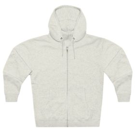 Lake Seven Premium Zipper Hoodie Front - Oatmeal Heather