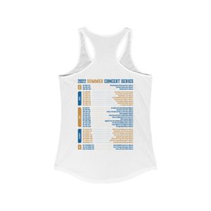 Official Lake Arrowhead 2022 Summer Concert Series Womens Racerback Tank Top - White