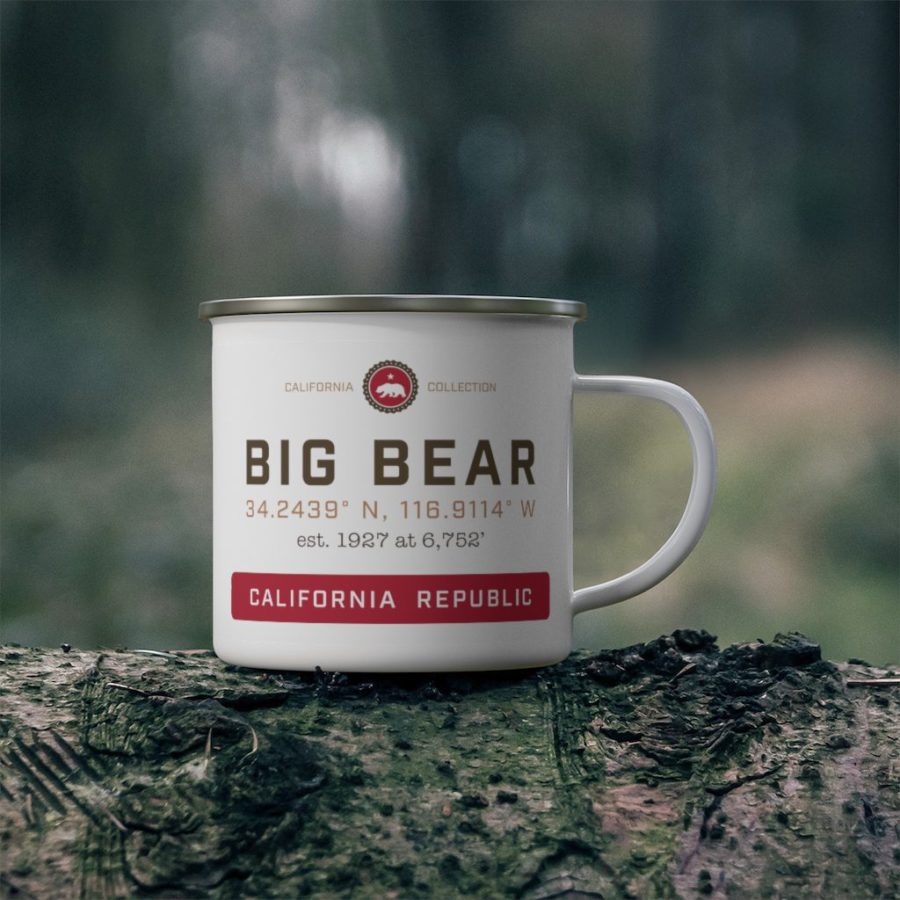 the california collection camping mug featuring big bear, ca