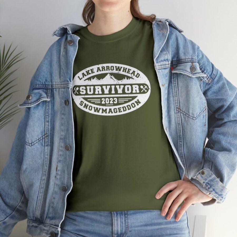 lake arrowhead 2023 snowmageddon survivor unisex t shirt