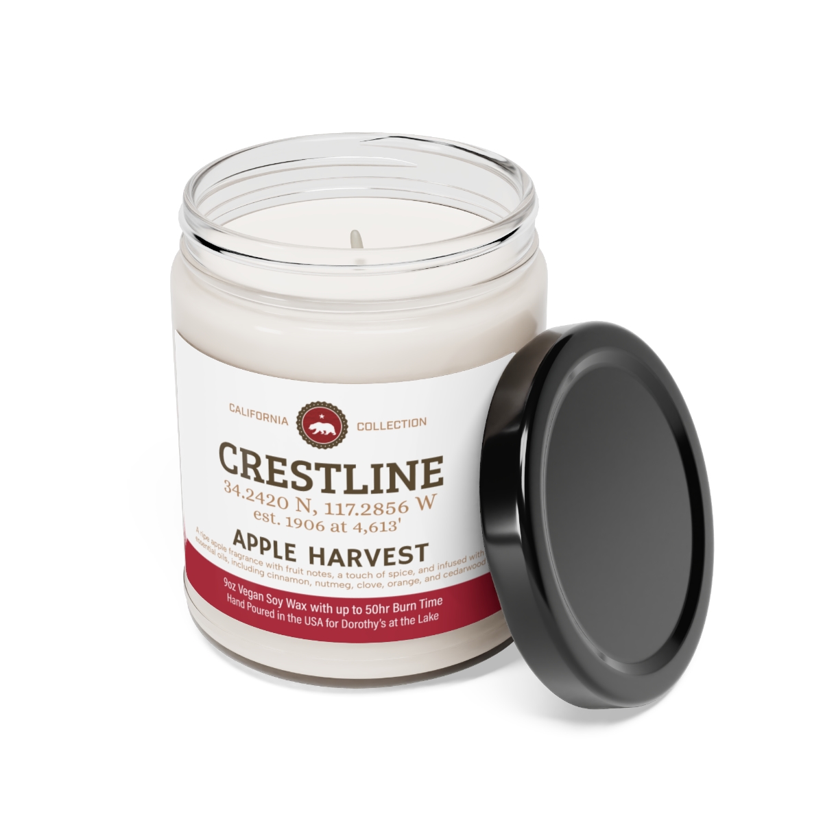 crestline, ca 9 oz soy candle from our california collection