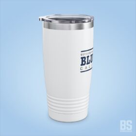 blue jay ca 20oz ringneck tumbler with our blue jay, established date, and elevation design