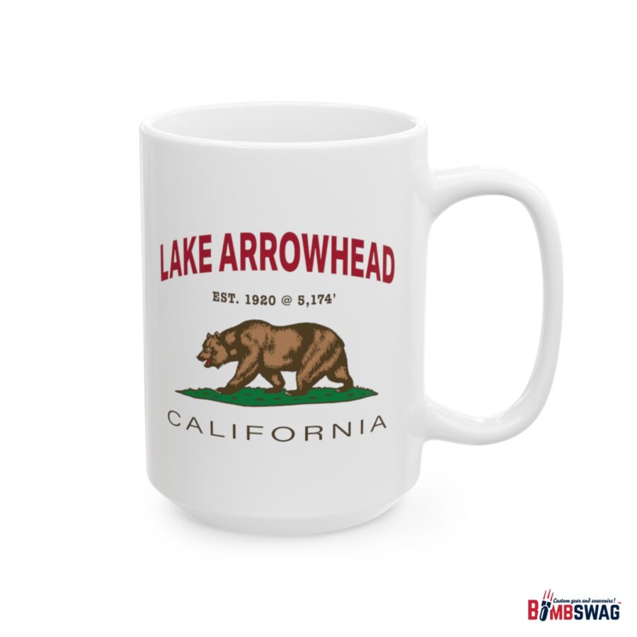 lake arrowhead coffee mug with our exclusive california bear artwork