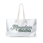 Mountain Mama Weekender Bag - Green on White