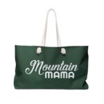 Mountain Mama Weekender Beach Bag - White on Green