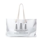 Lake Arrowhead Weekender Tote Bag with our Three Tree and Water Line Art