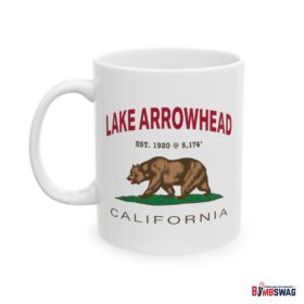 lake arrowhead coffee mug with our exclusive california bear artwork