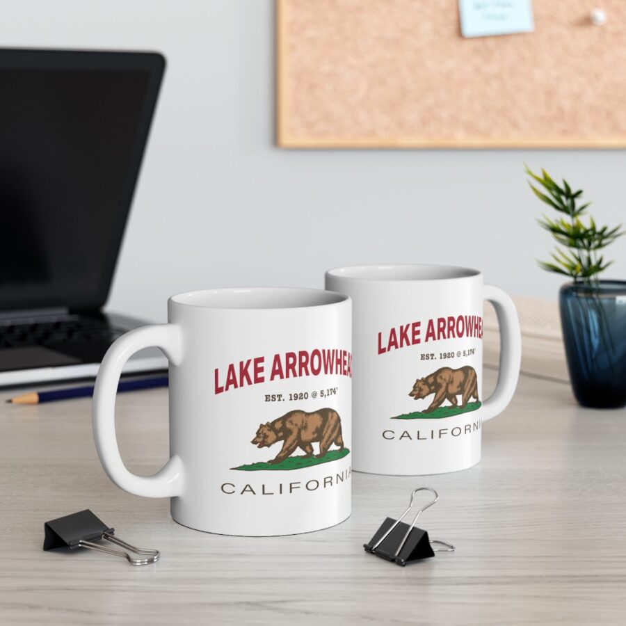 lake arrowhead coffee mug with our exclusive california bear artwork