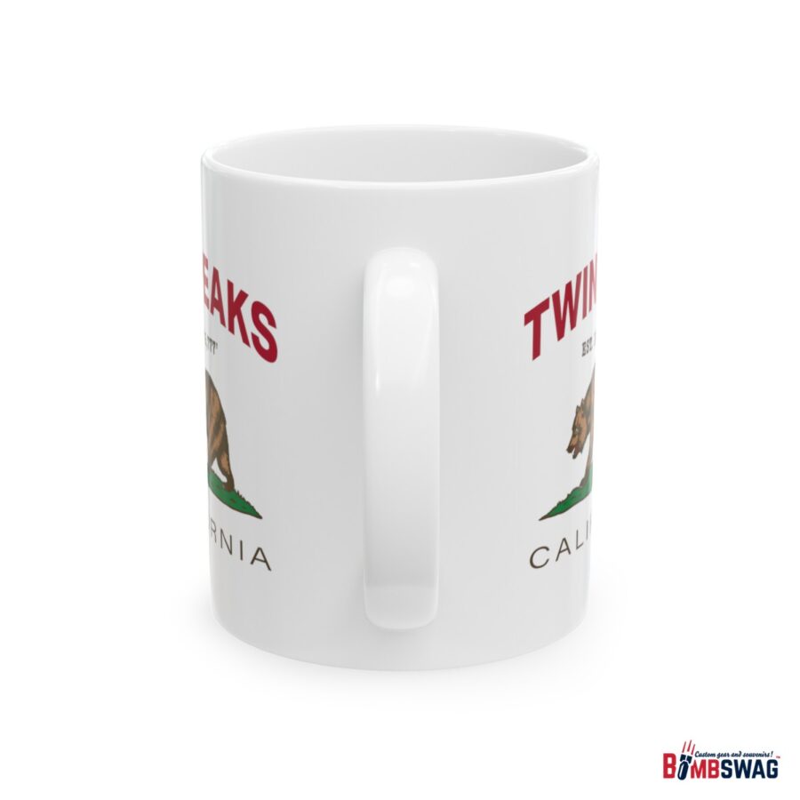twin peaks coffee mug with our exclusive california bear artwork