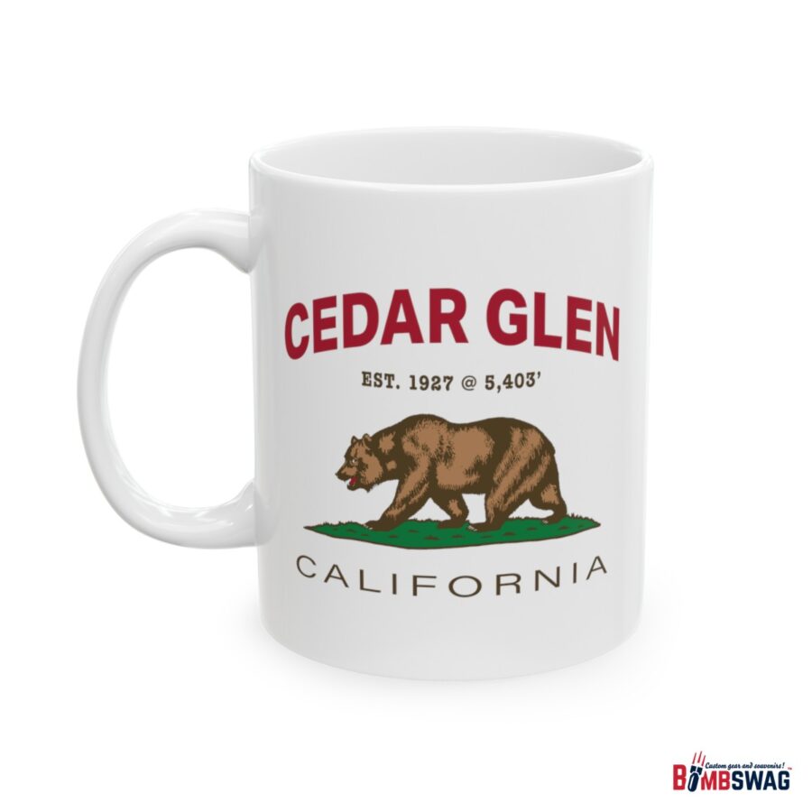 cedar glen coffee mug with our exclusive california bear artwork