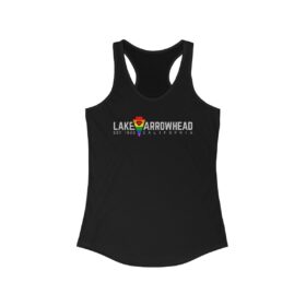 lake arrowhead women's racerback lgbtq+ pride tank top with rainbow arrowhead