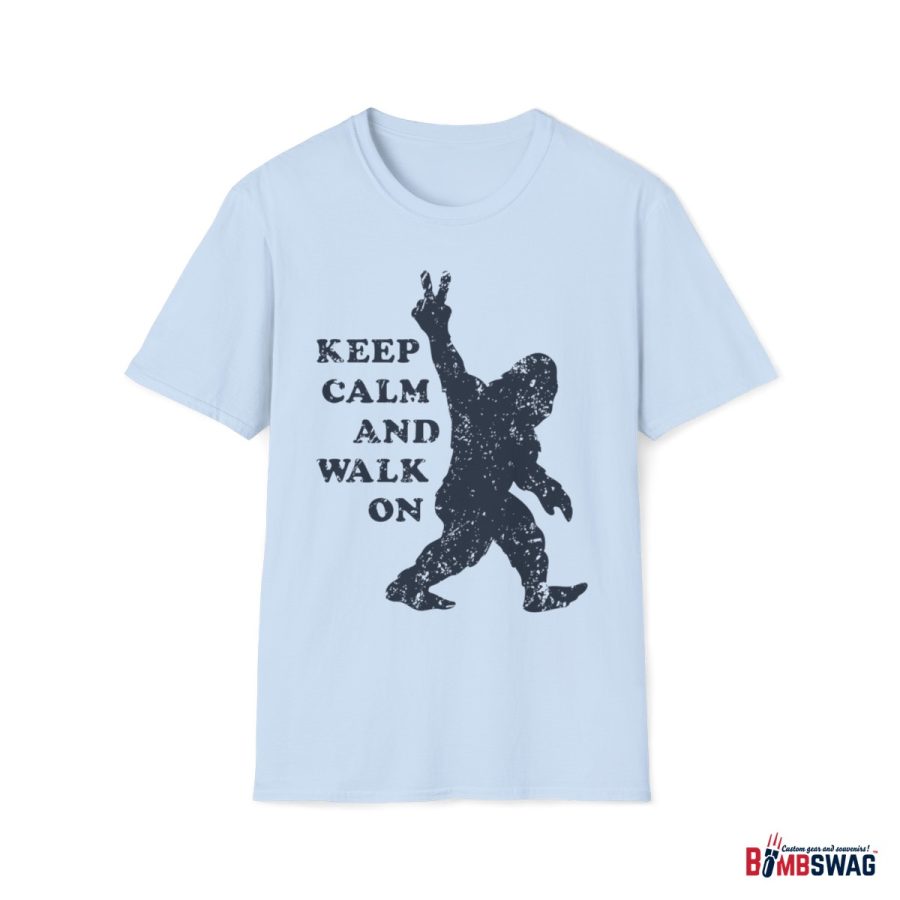 bigfoot keep calm and walk on unisex softstyle t shirt