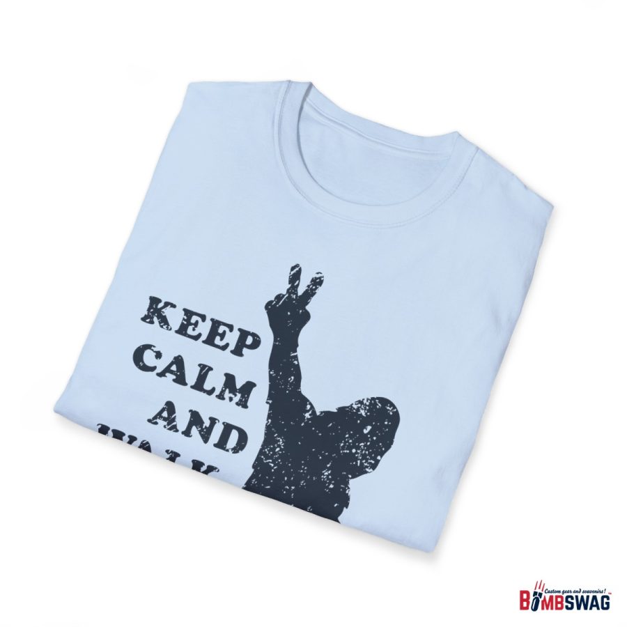 bigfoot keep calm and walk on unisex softstyle t shirt