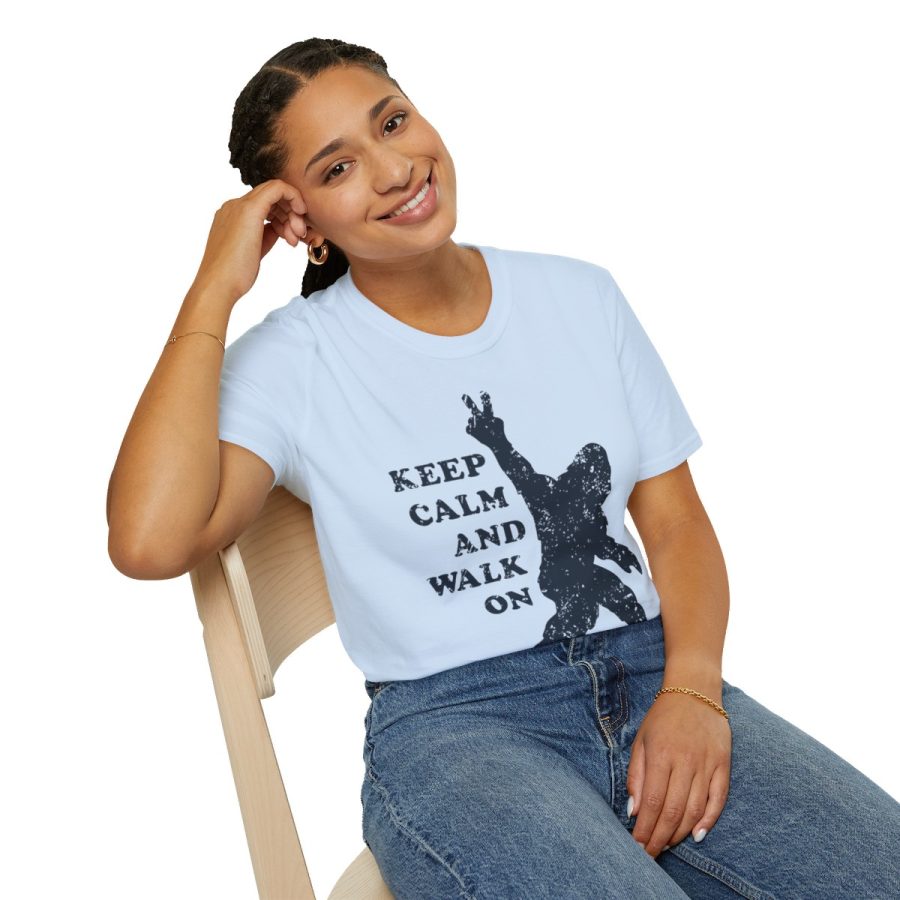 bigfoot keep calm and walk on unisex softstyle t shirt