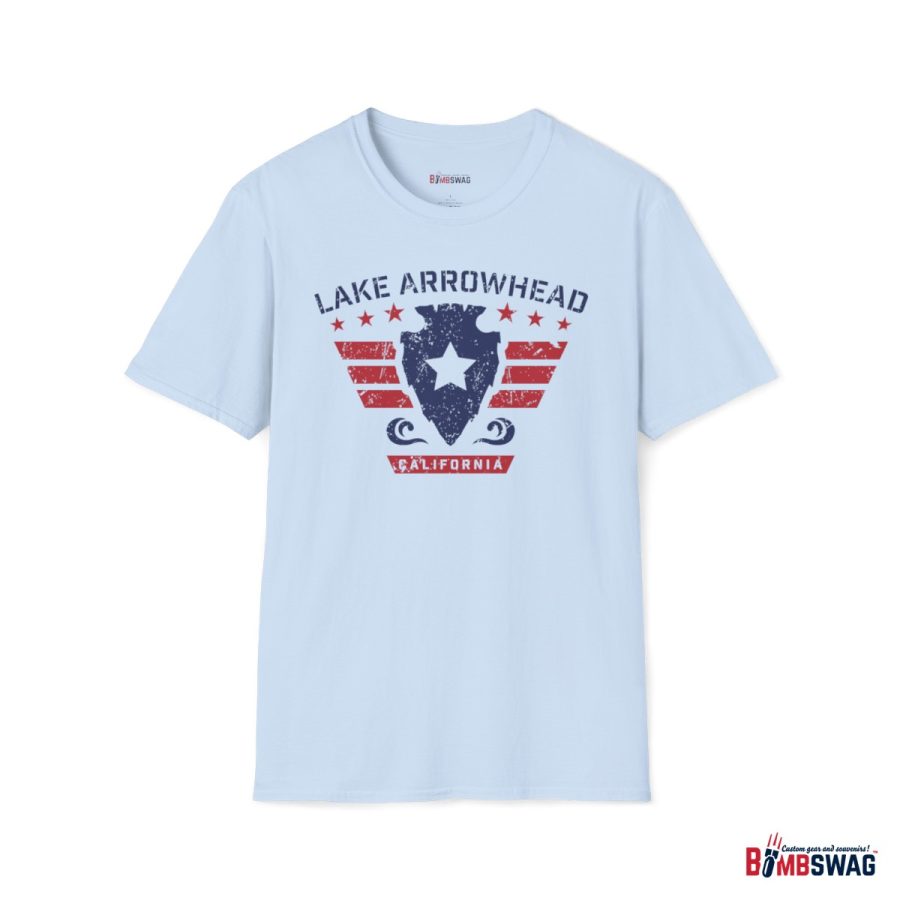 lake arrowhead unisex soft style t shirt with our stars and stripes military signature arrowhead design