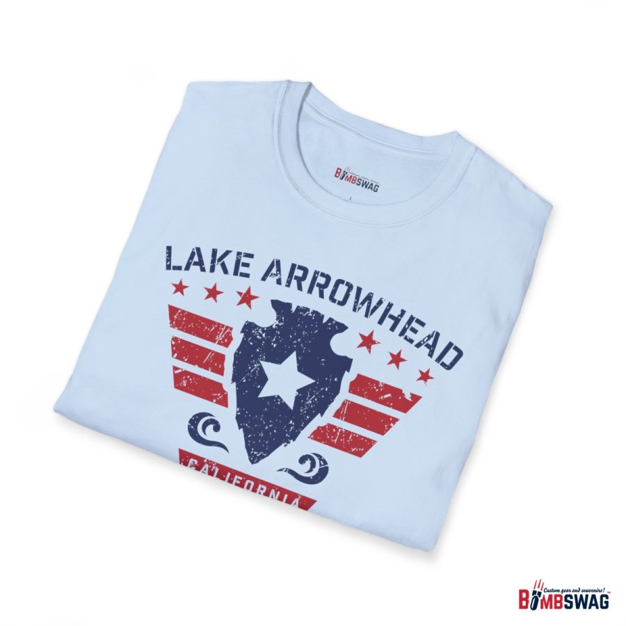 lake arrowhead unisex soft style t shirt with our stars and stripes military signature arrowhead design