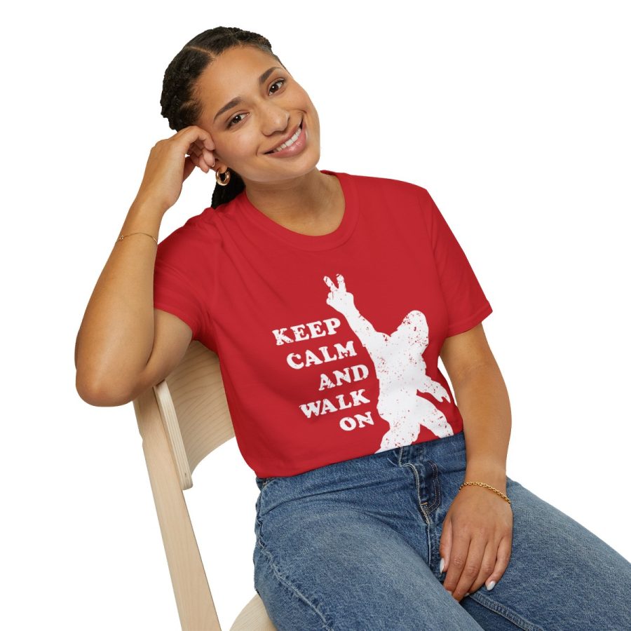 bigfoot keep calm and walk on unisex softstyle t shirt