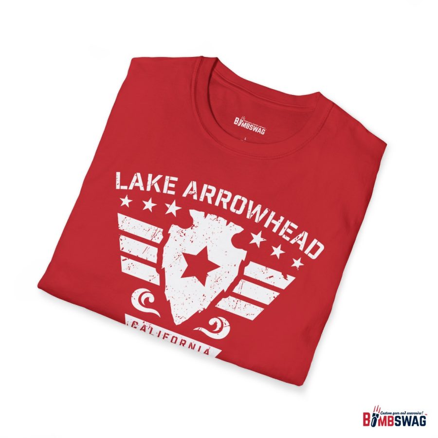 lake arrowhead unisex soft style t shirt with our stars and stripes military signature arrowhead design