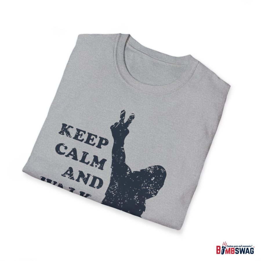 bigfoot keep calm and walk on unisex softstyle t shirt