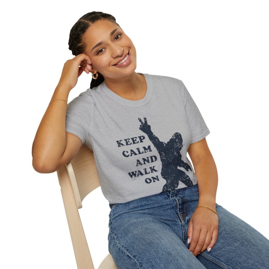 bigfoot keep calm and walk on unisex softstyle t shirt