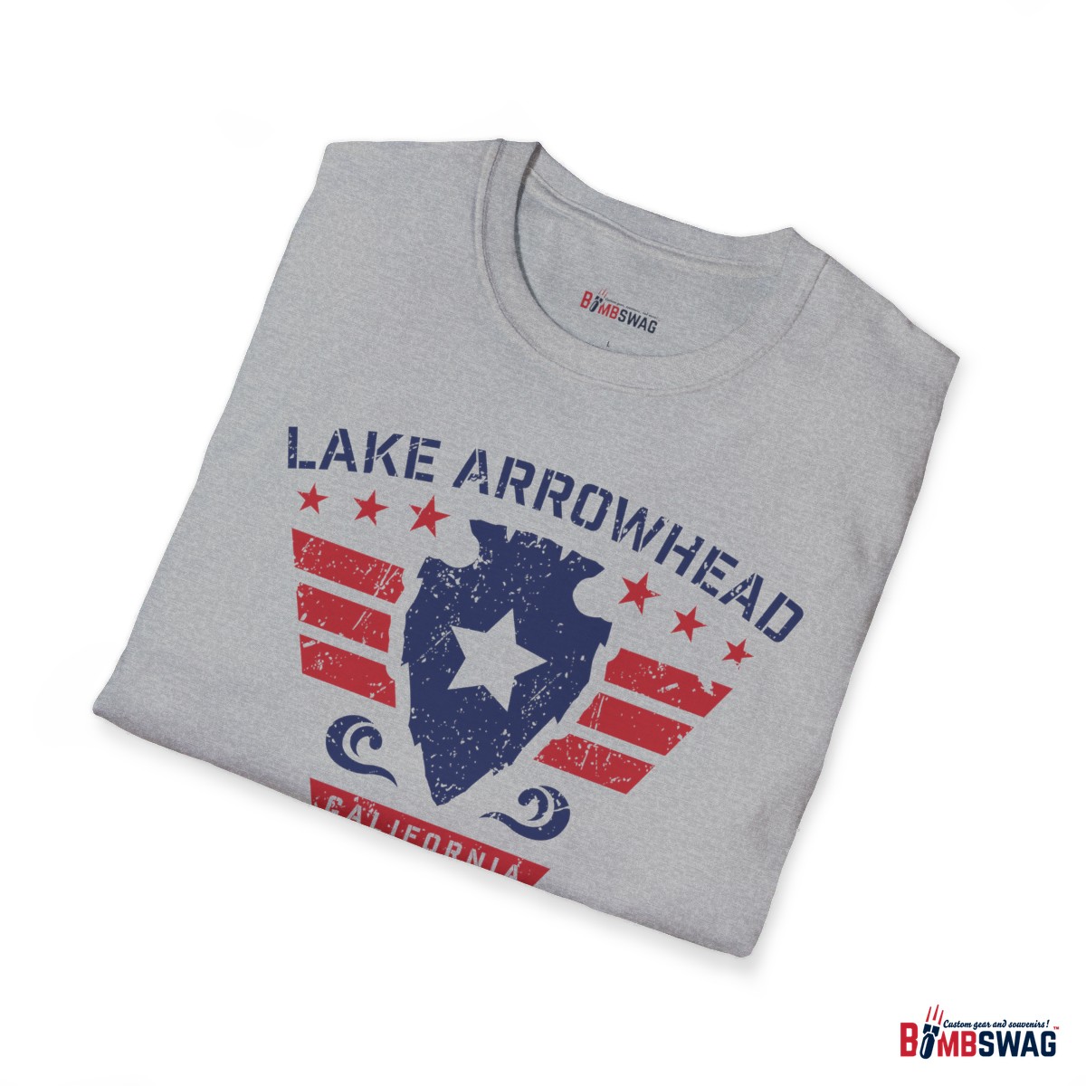 lake arrowhead unisex soft style t shirt with our stars and stripes military signature arrowhead design