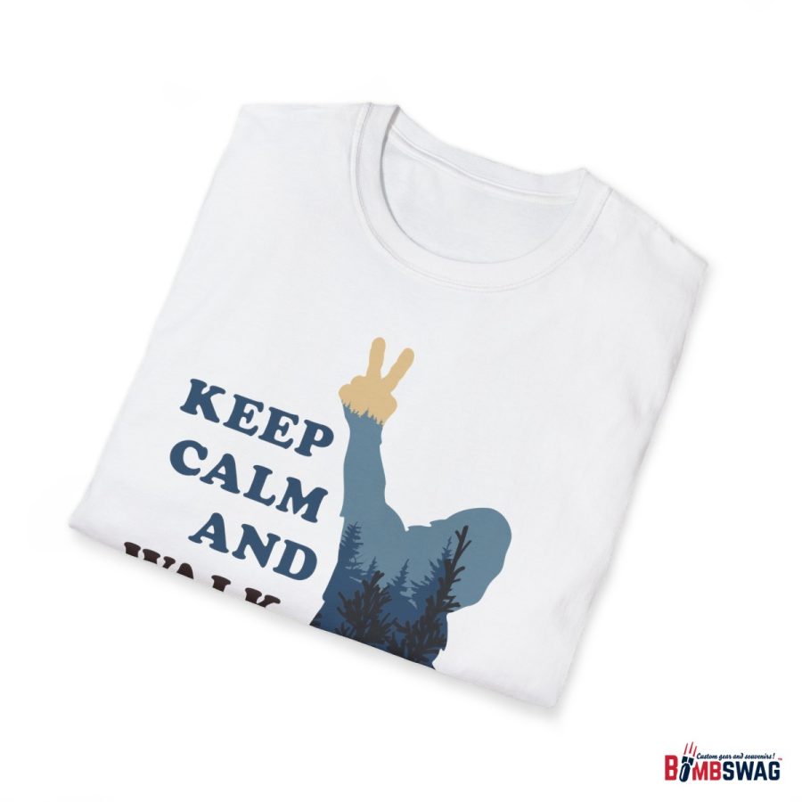 bigfoot keep calm and walk on unisex softstyle t shirt