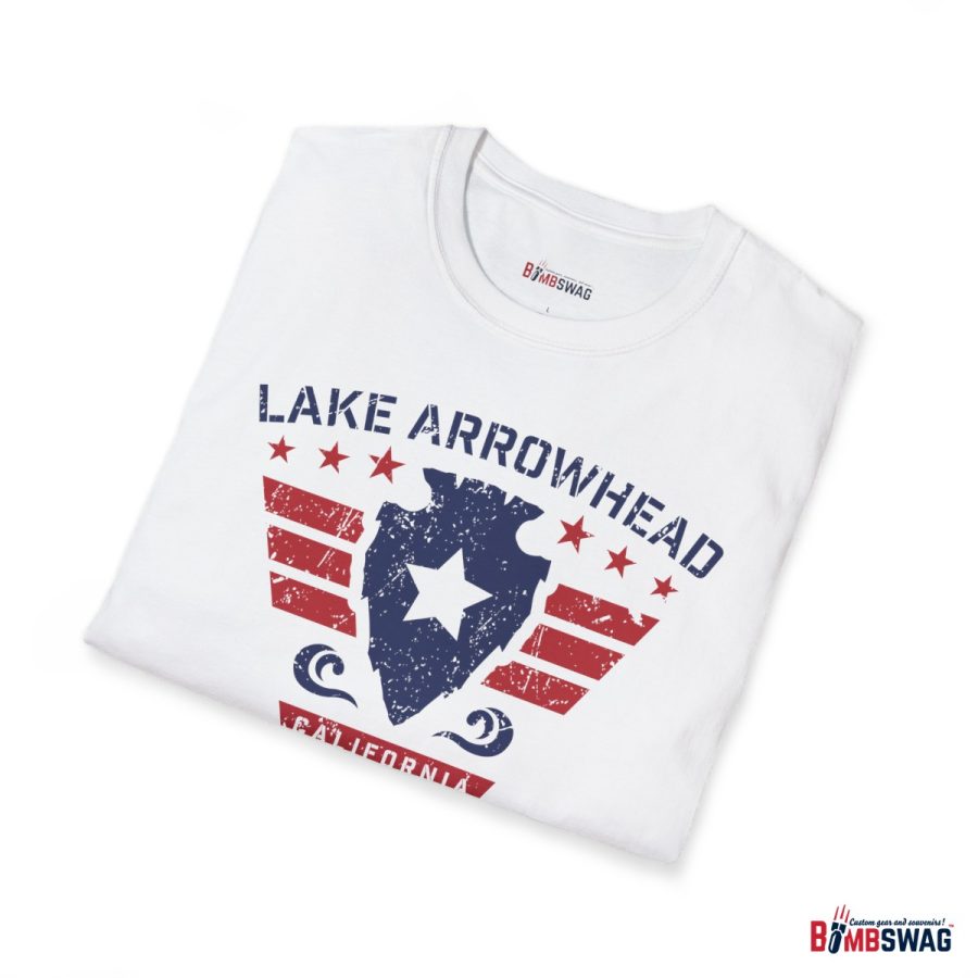 lake arrowhead unisex soft style t shirt with our stars and stripes military signature arrowhead design