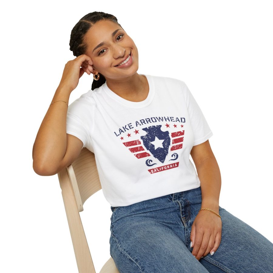 lake arrowhead unisex soft style t shirt with our stars and stripes military signature arrowhead design