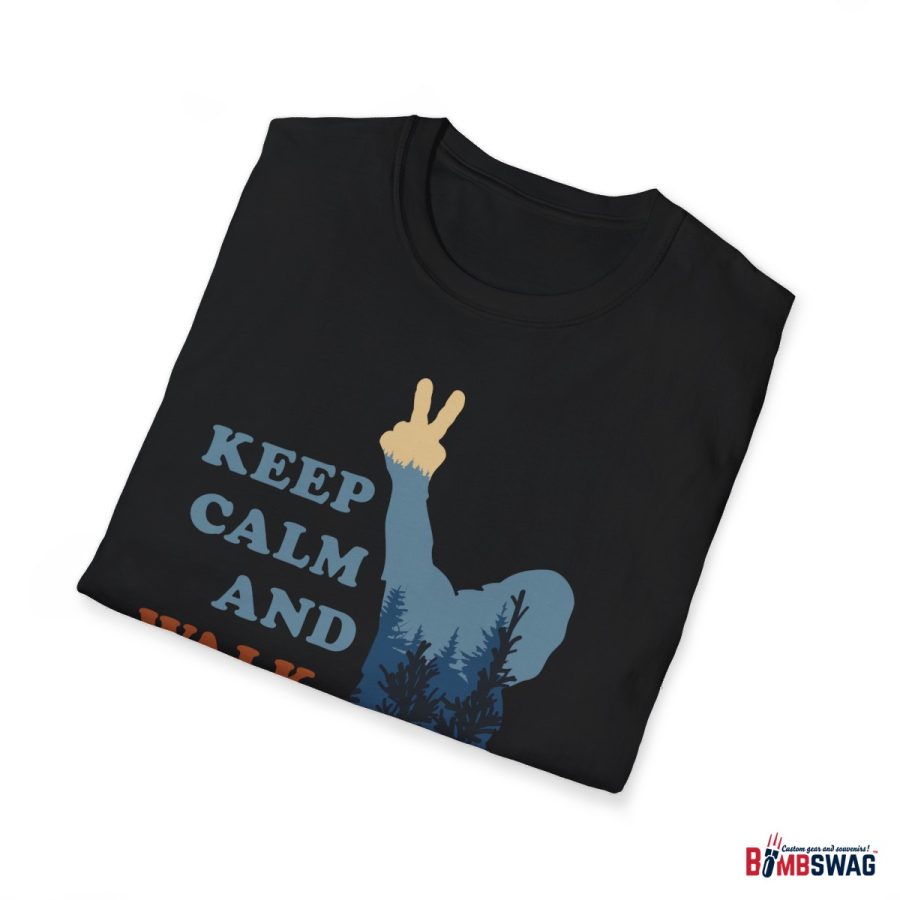 bigfoot keep calm and walk on unisex softstyle t shirt