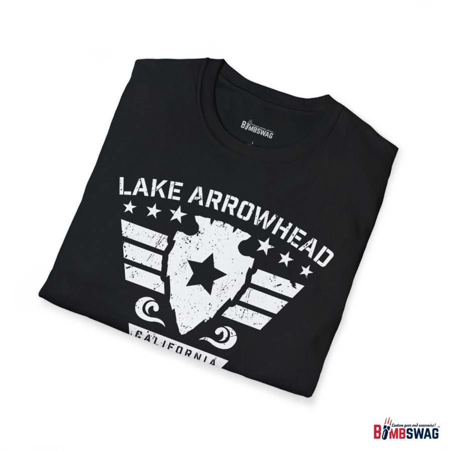 lake arrowhead unisex soft style t shirt with our stars and stripes military signature arrowhead design