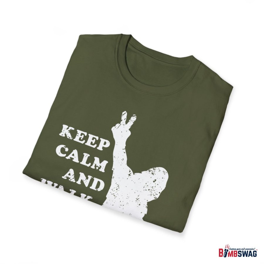 bigfoot keep calm and walk on unisex softstyle t shirt