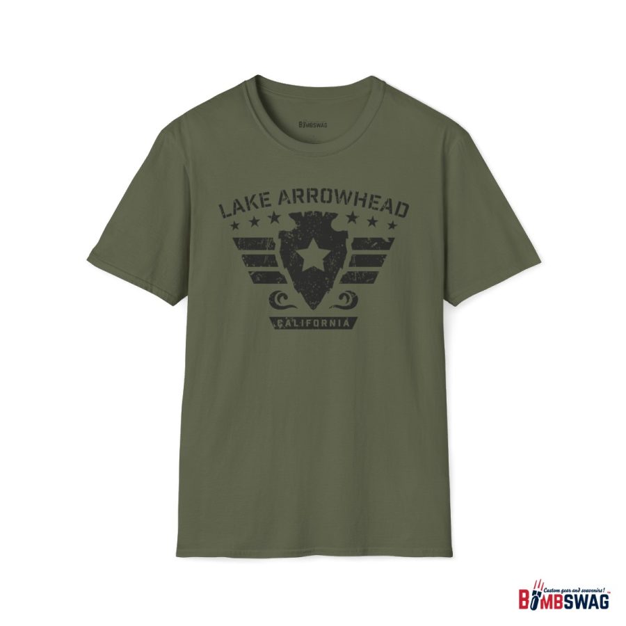 lake arrowhead unisex soft style t shirt with our stars and stripes military signature arrowhead design