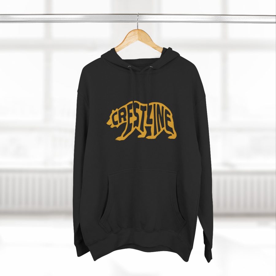 crestline california bear word wrap premium hoodie