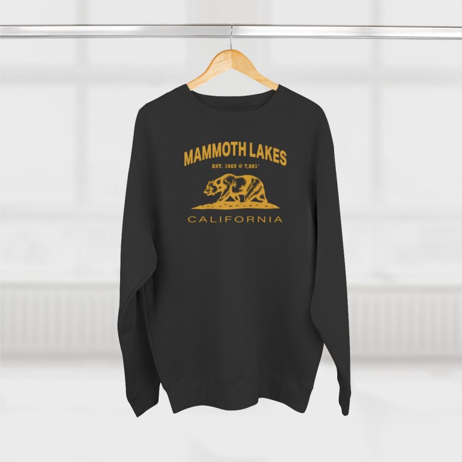 mammoth lakes, ca premium california bear crewneck sweatshirt with est. date + elevation