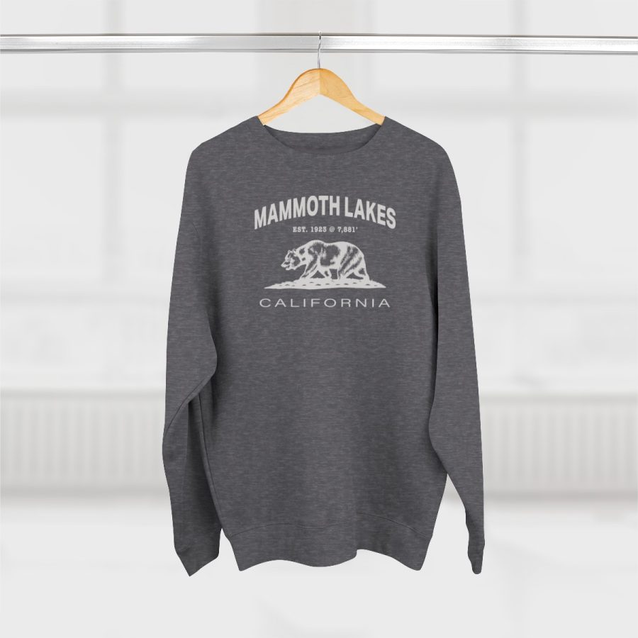 mammoth lakes, ca premium california bear crewneck sweatshirt with est. date + elevation