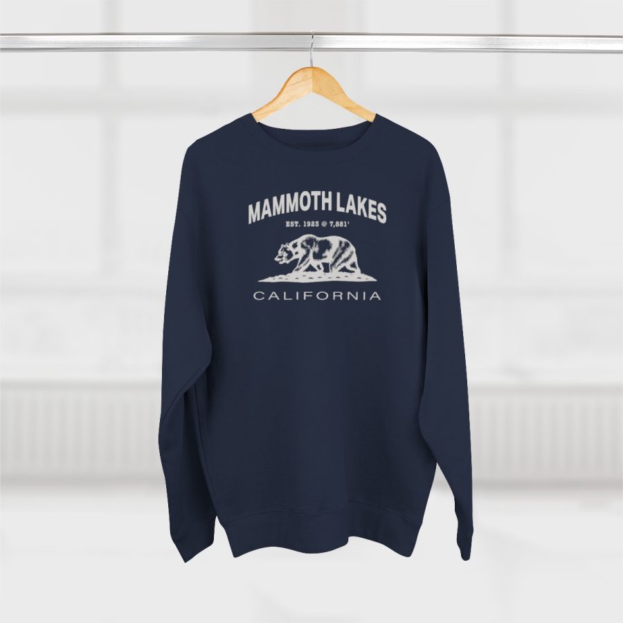 mammoth lakes, ca premium california bear crewneck sweatshirt with est. date + elevation