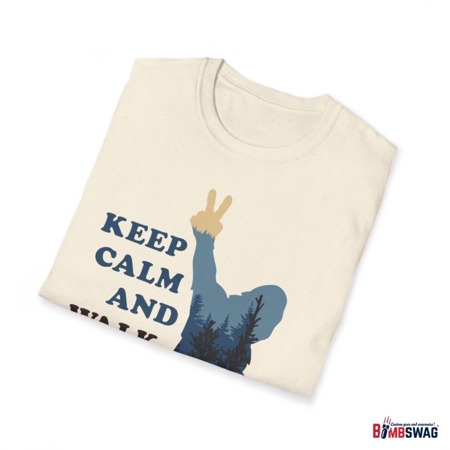 bigfoot keep calm and walk on unisex softstyle t shirt