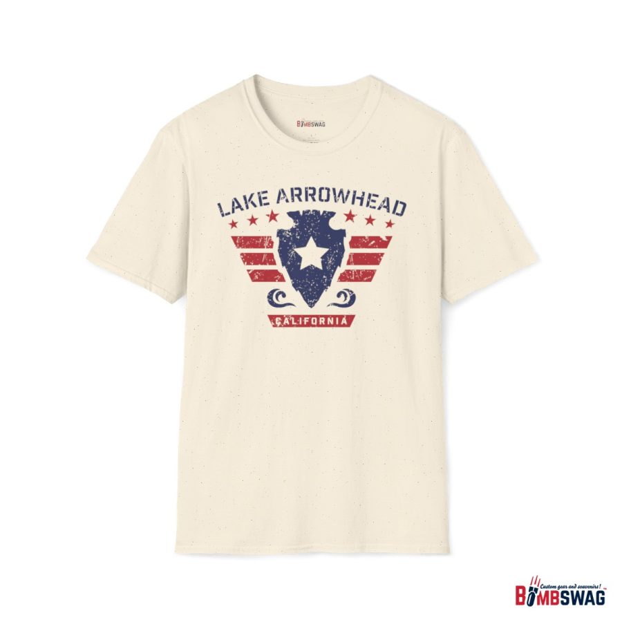 lake arrowhead unisex soft style t shirt with our stars and stripes military signature arrowhead design