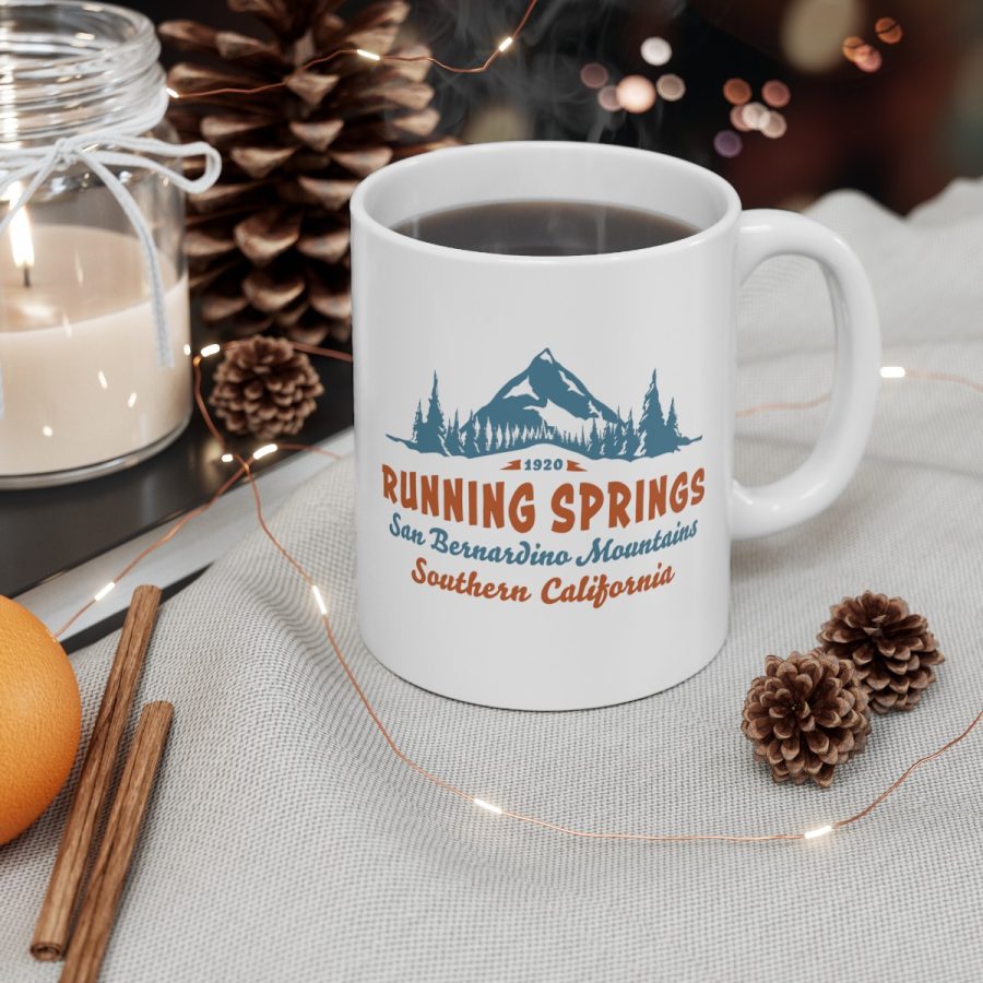 running springs coffee mug with our vintage mountain starlight design