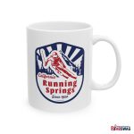 Running Springs Coffee Mug with our Classic Snow Ski Badge Design