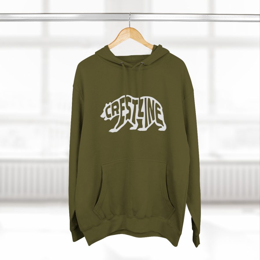 crestline california bear word wrap premium hoodie