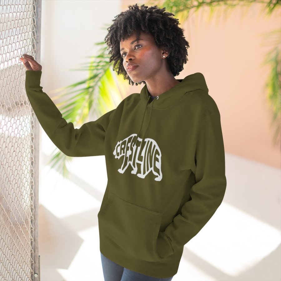 crestline california bear word wrap premium hoodie