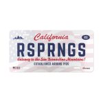 Running Springs California Souvenir Aluminum License Plate