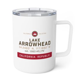 lake arrowhead 10oz insulated travel mug with our exclusive california collection artwork