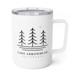 Lake Arrowhead 10oz Insulated Travel Mug with our Three Tree and Water Line Art