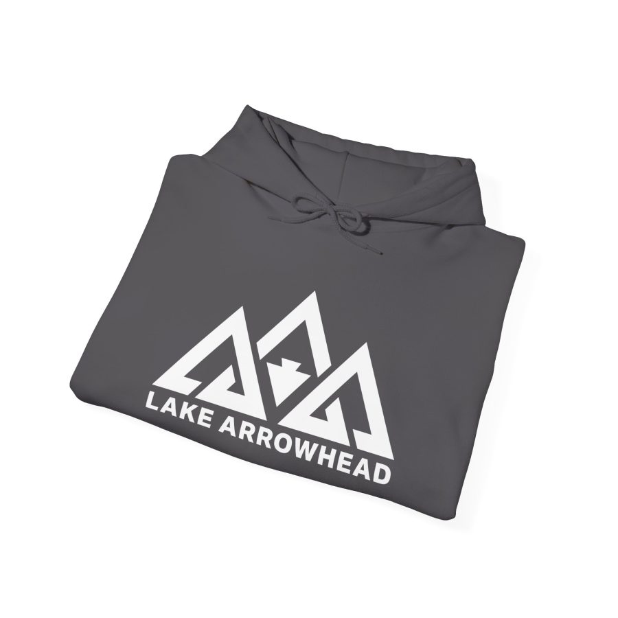 lake arrowhead unisex hoodie with our signature three mountain peak arrowhead design