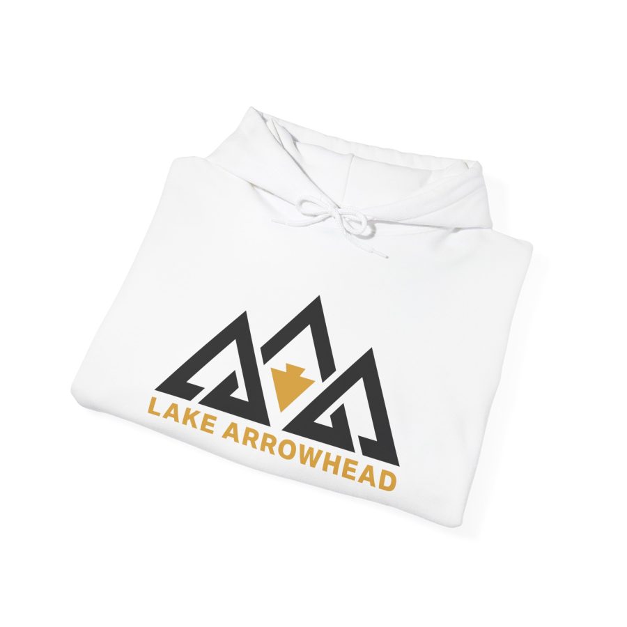 lake arrowhead unisex hoodie with our signature three mountain peak arrowhead design